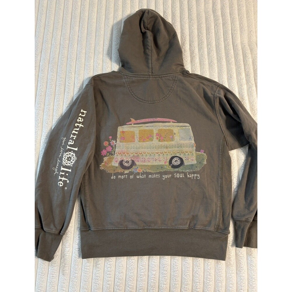 Natural Life Camper Van make your soul happy Hoodie Sweatshirt Women’s XS gray - Picture 2 of 9